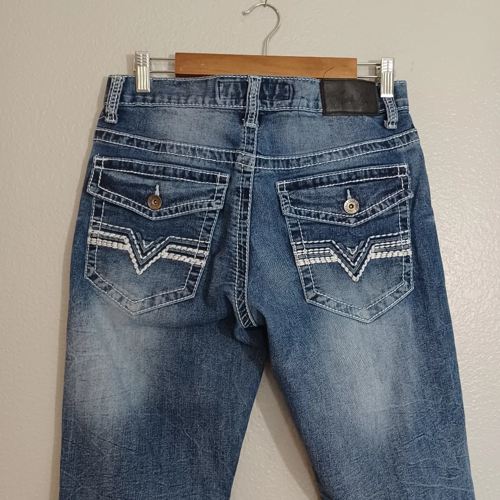 TRUE LUCK Men's 30X30 Blue Jeans Stretch Bootcut Leg Casual Cotton Jeans